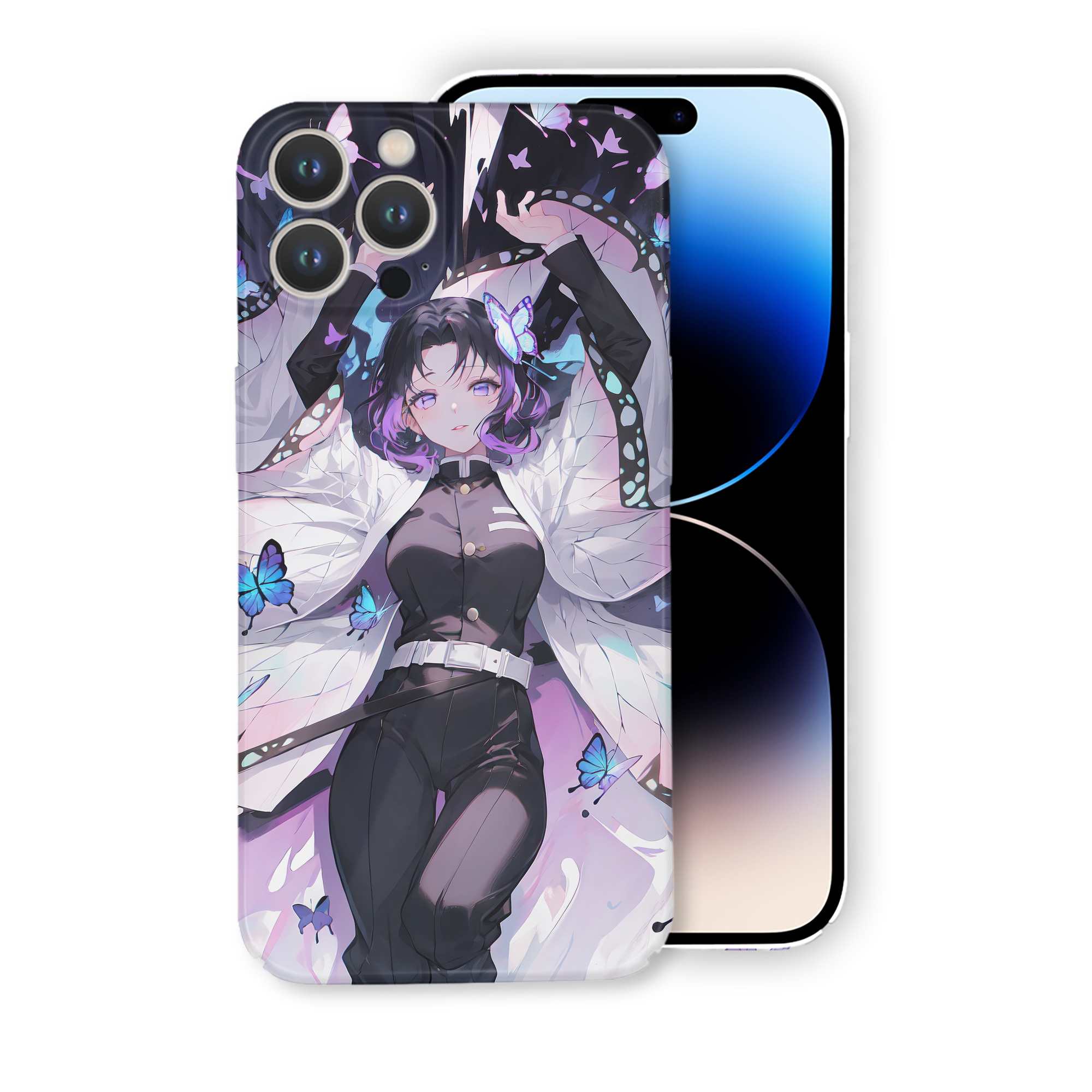 （画像用） 鬼滅の刃（きめつのやいば）蟲柱-胡蝶 しのぶ／こちょう しのぶ Kochou Shinobu 【iPhone 14シリーズ対応】ハードケース